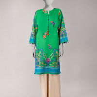 Lawn Green Unstitched Suit - J. Junaid Jamshed