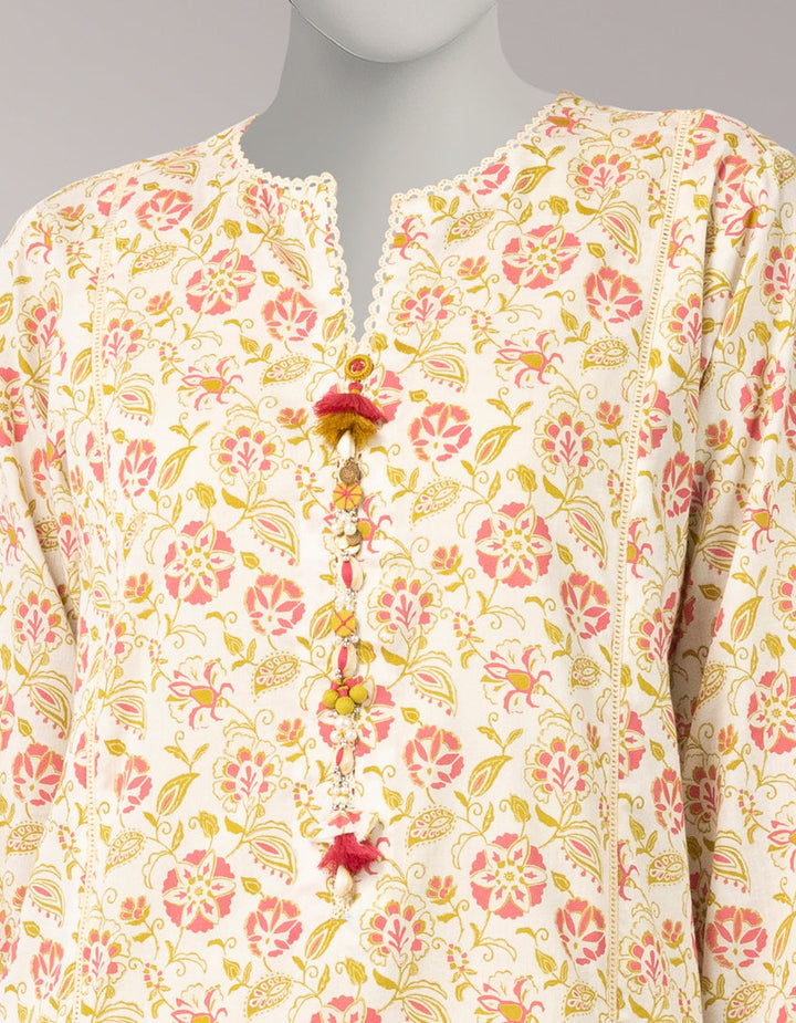 Lawn Off White Unstitched Suit - J. Junaid Jamshed