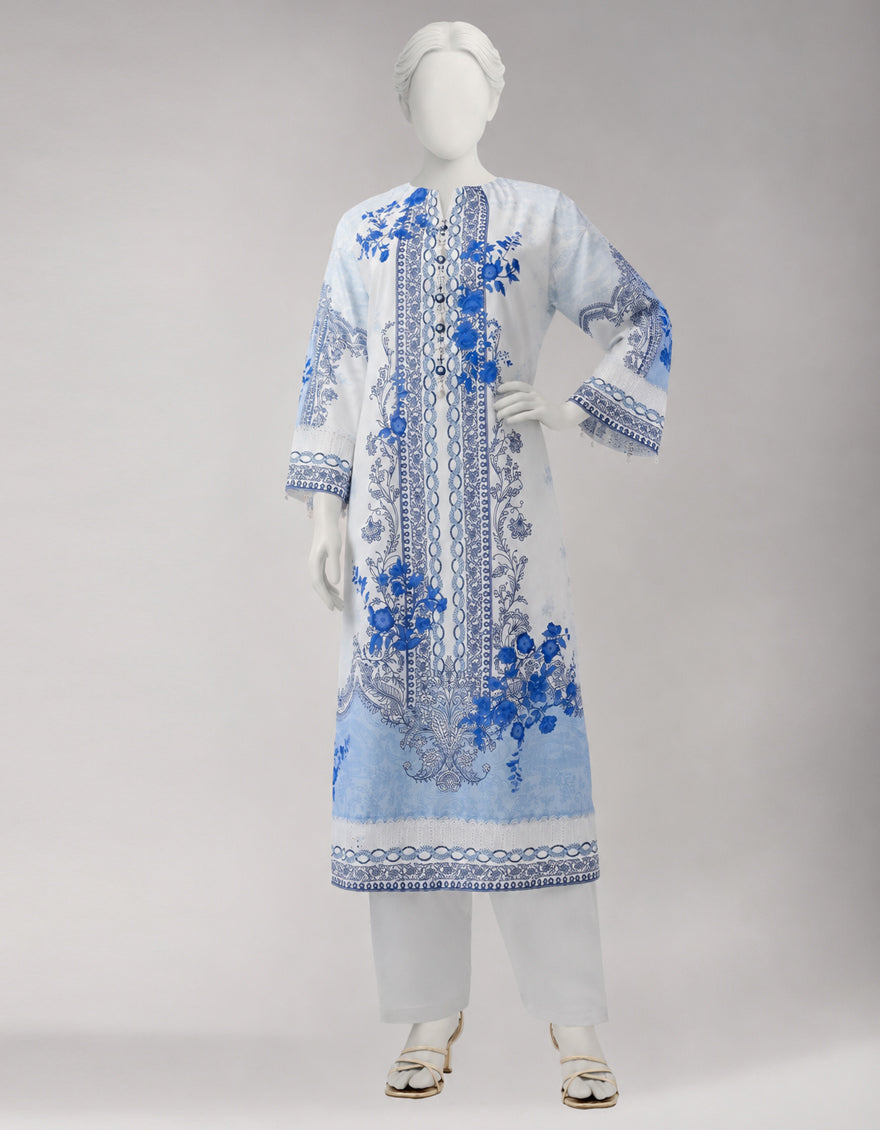 Lawn Multicolor Unstitched Suit - J. Junaid Jamshed