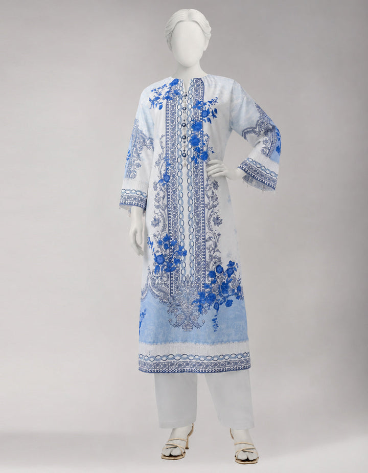 Lawn Multicolor Unstitched Suit - J. Junaid Jamshed