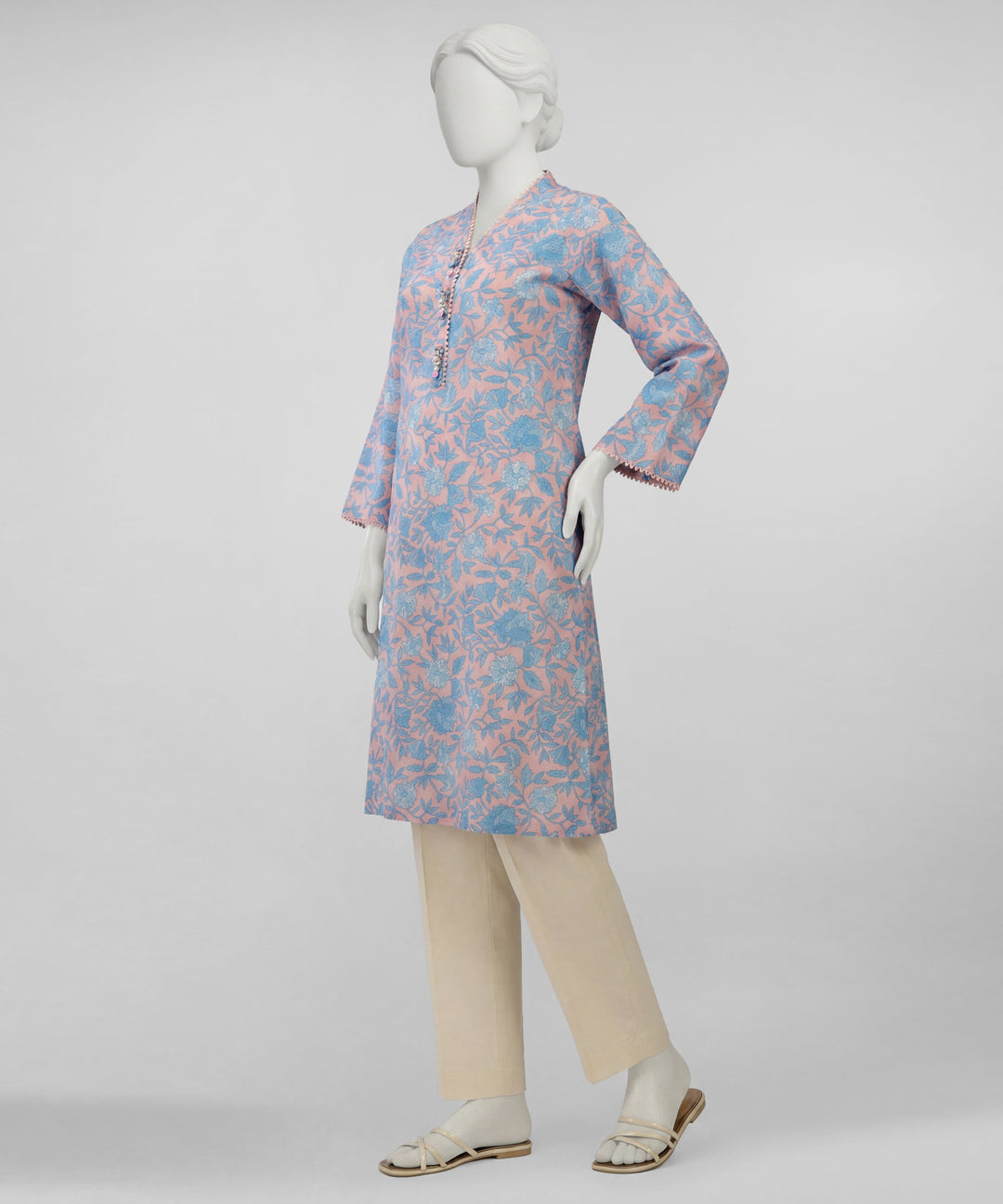 Lawn Pink Unstitched Suit - J. Junaid Jamshed
