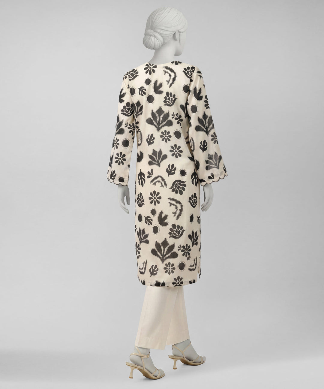 Lawn Off White Unstitched Suit - J. Junaid Jamshed
