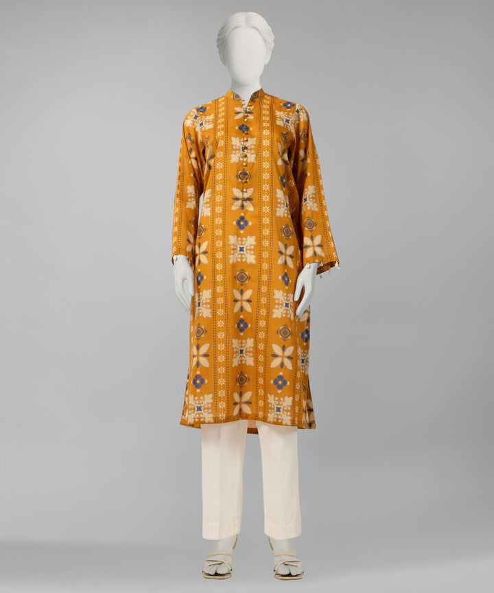 Lawn Yellow Unstitched Suit - J. Junaid Jamshed