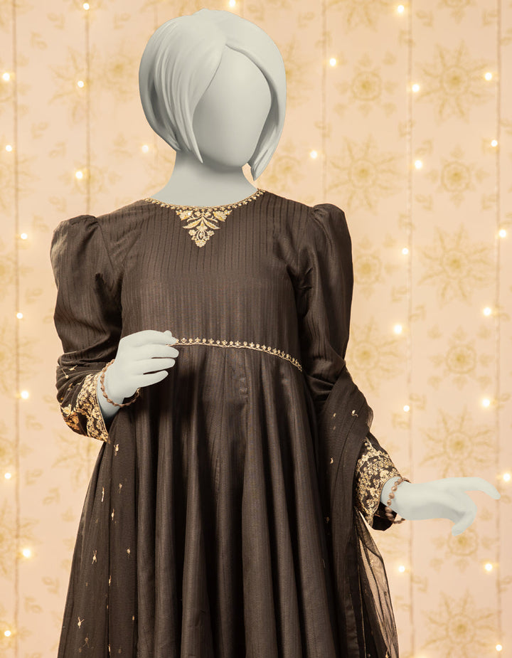 Dobby Black Stitched Suit - J. Junaid Jamshed