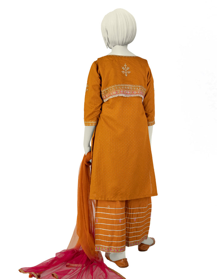 Dobby Brown Stitched Suit - J. Junaid Jamshed