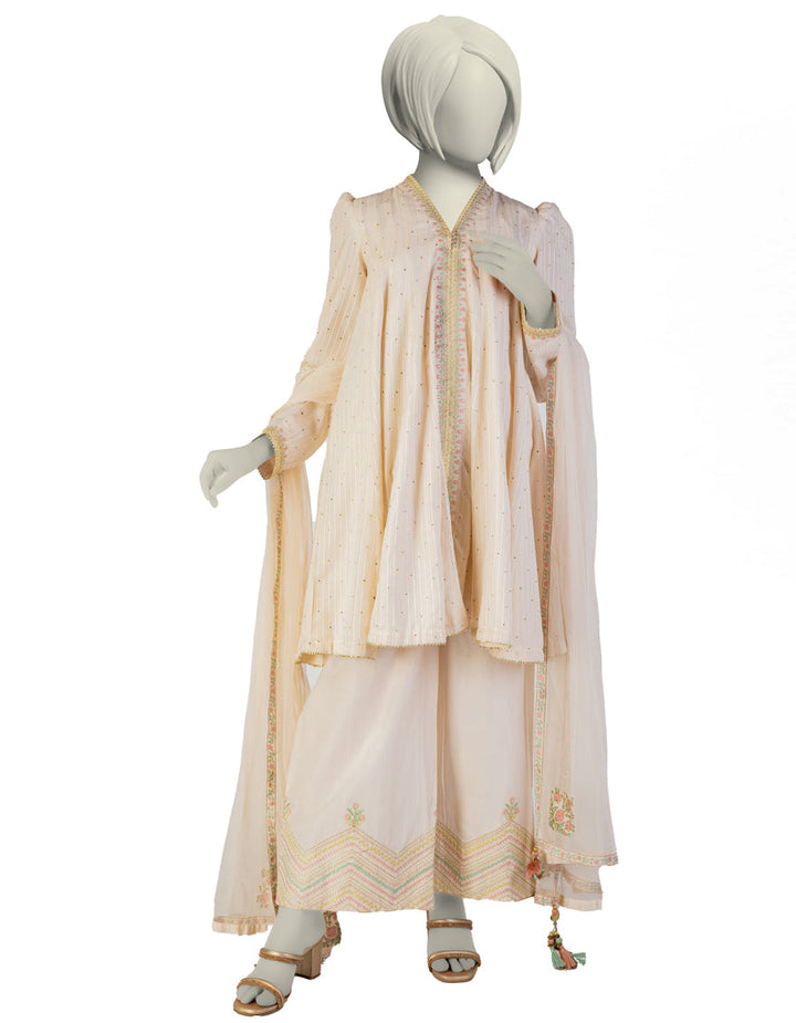 Dobby Off White Stitched Suit - J. Junaid Jamshed