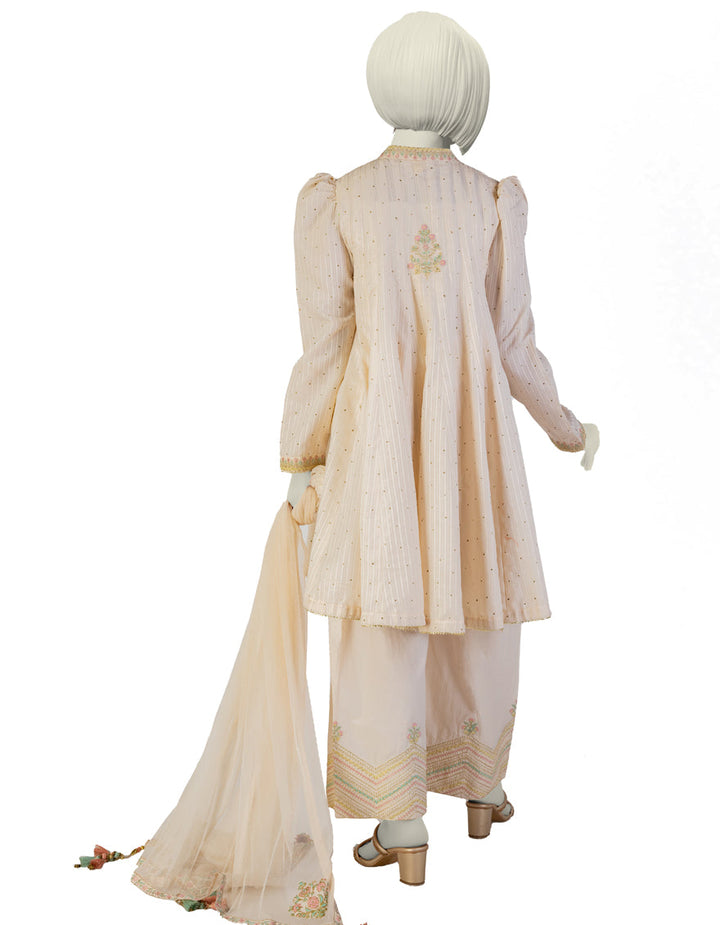 Dobby Off White Stitched Suit - J. Junaid Jamshed