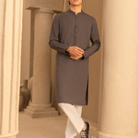 Blended Grey Kurta - J. Junaid Jamshed