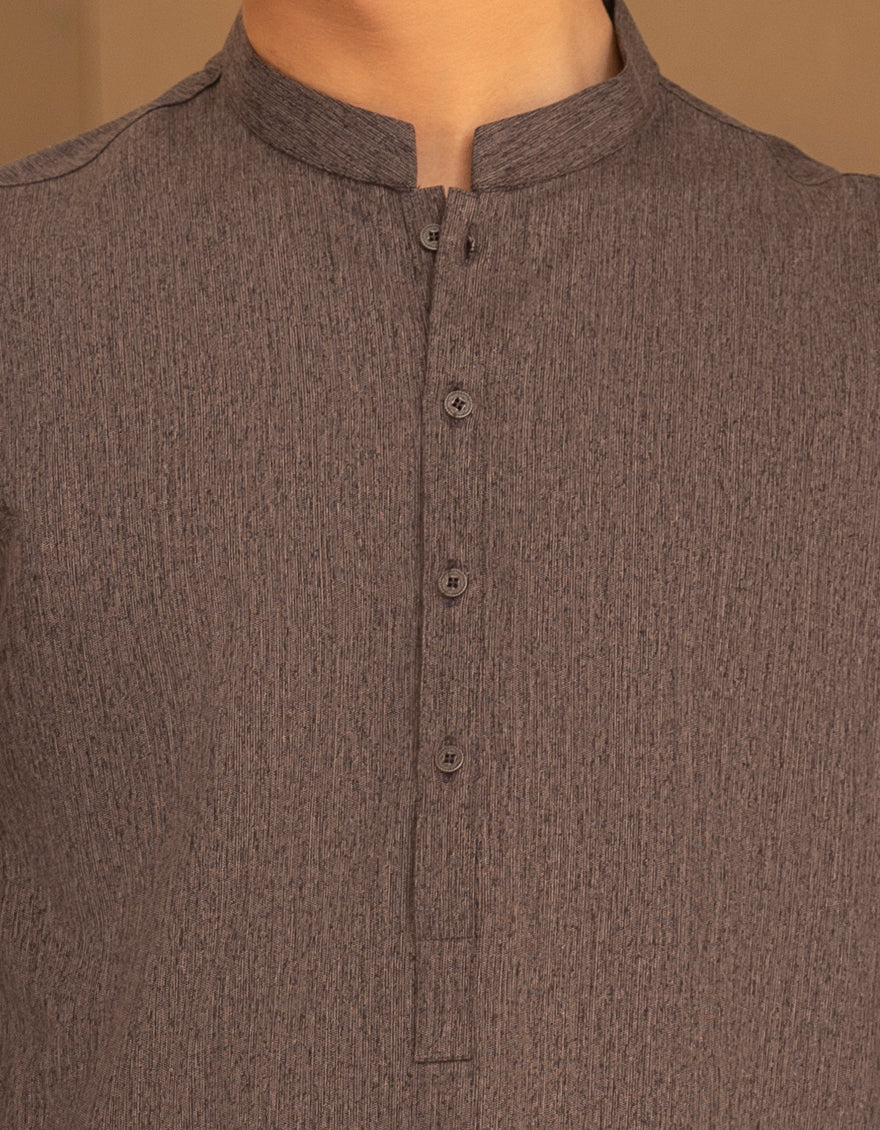 Blended Grey Kurta - J. Junaid Jamshed