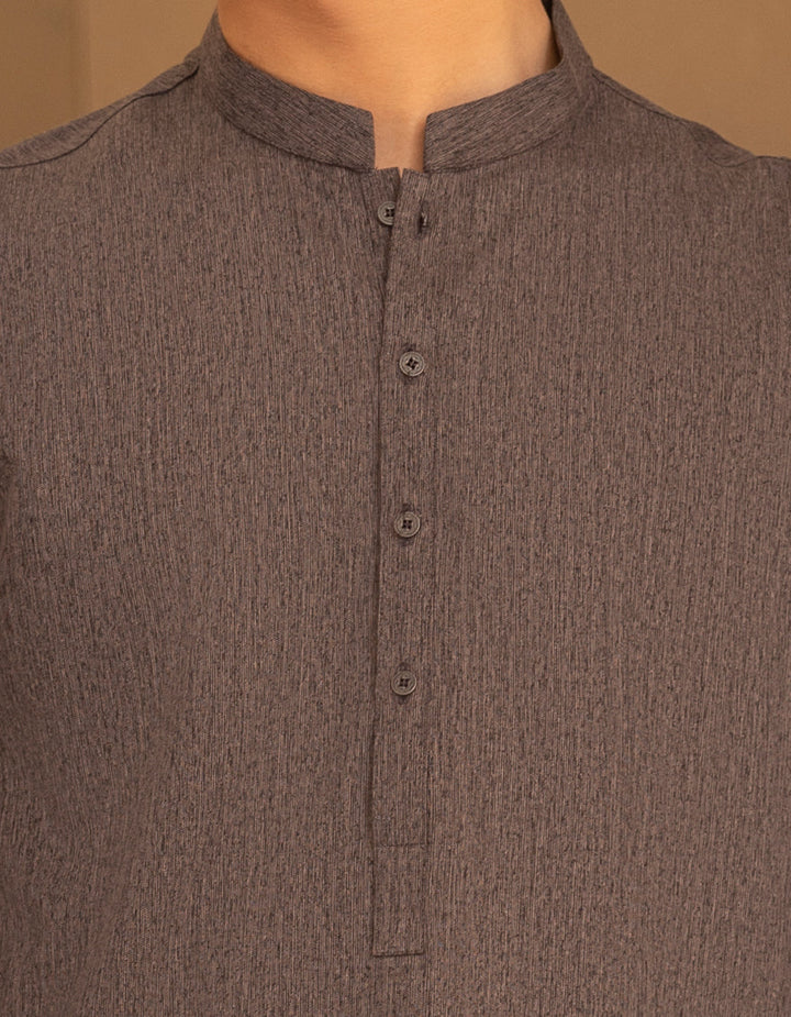 Blended Grey Kurta - J. Junaid Jamshed