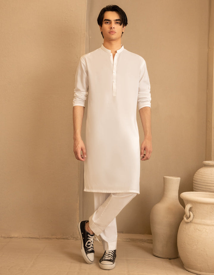 Blended Off White Kurta - J. Junaid Jamshed