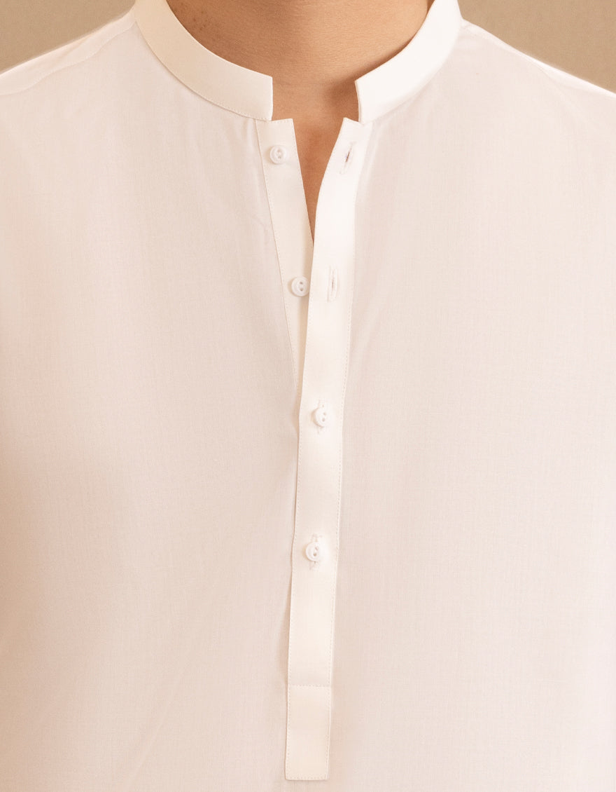 Blended Off White Kurta - J. Junaid Jamshed