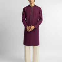 Cotton Purple Kurta - J. Junaid Jamshed
