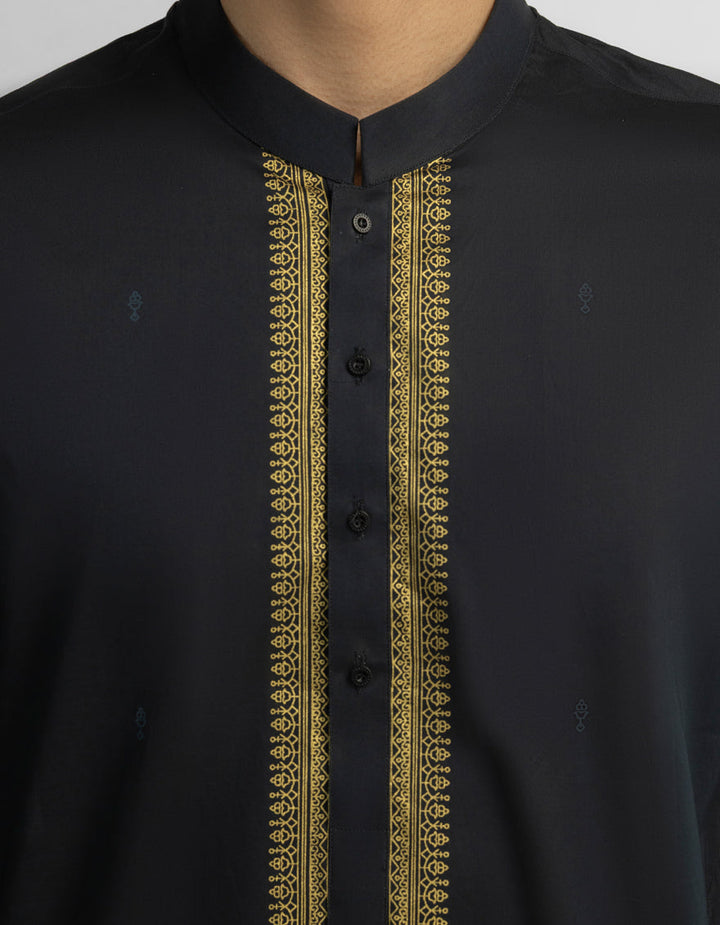 Cotton Black Kurta - J. Junaid Jamshed