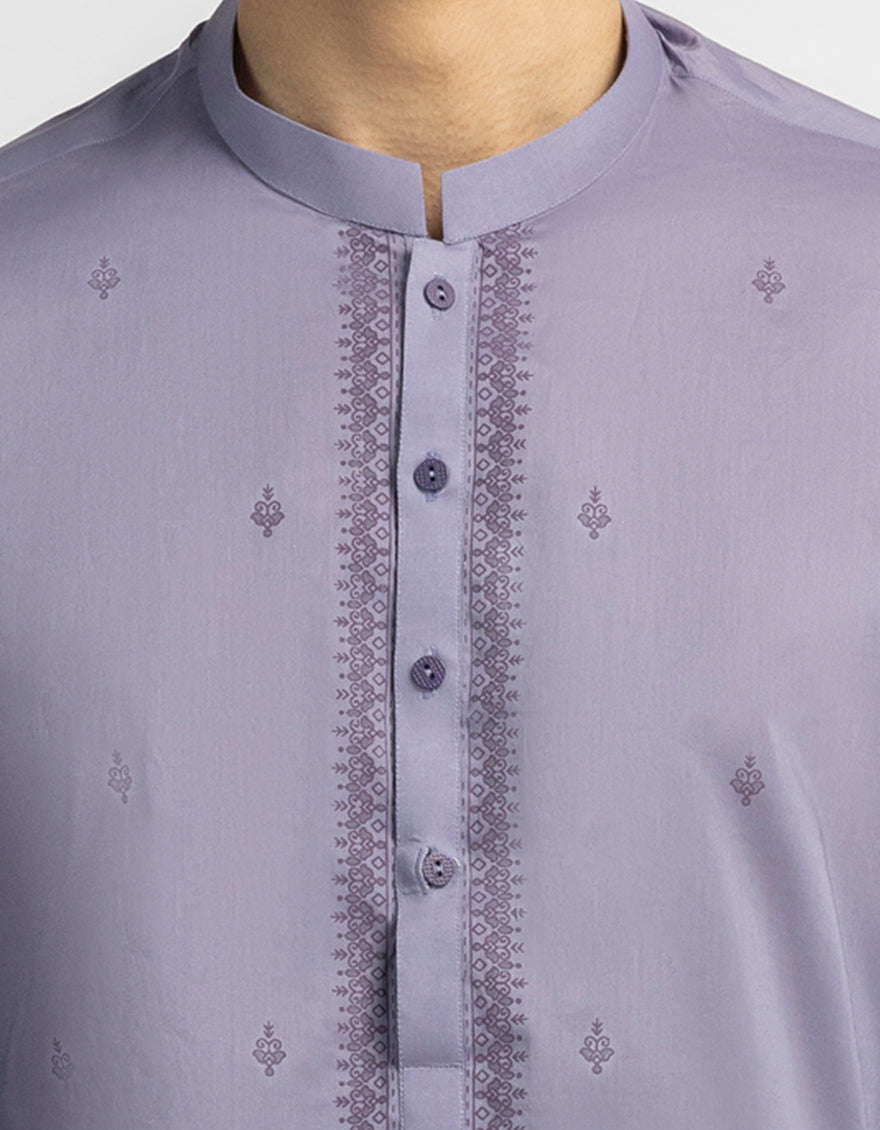 Cotton Light Purple Kurta - J. Junaid Jamshed