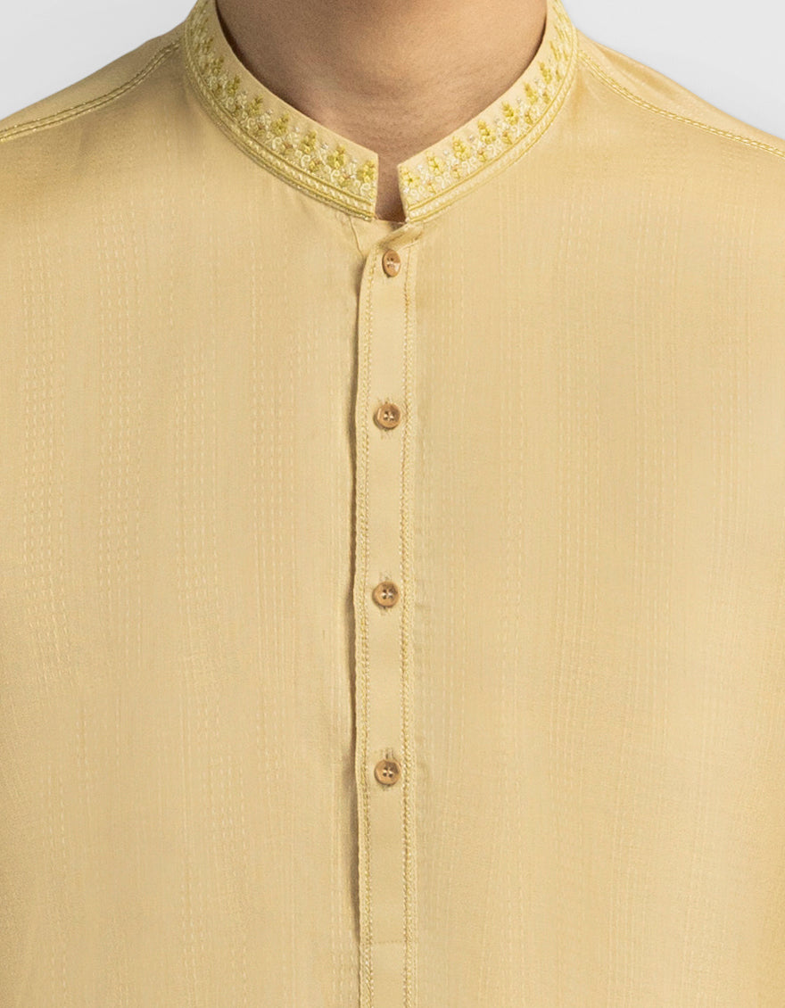 Cotton Cream Kurta - J. Junaid Jamshed