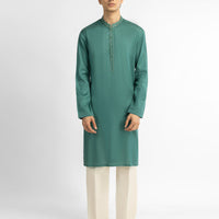 Cotton Green Kurta - J. Junaid Jamshed