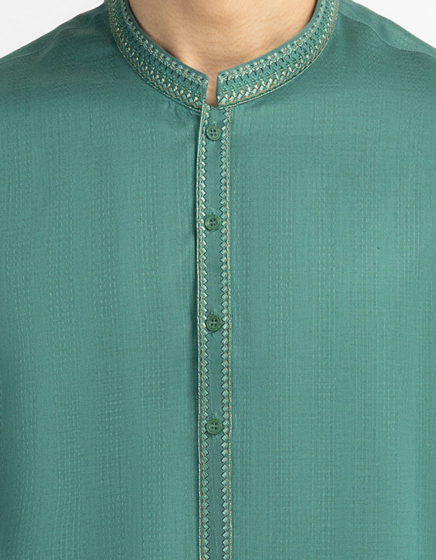 Cotton Green Kurta - J. Junaid Jamshed