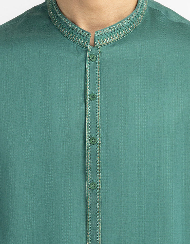 Cotton Green Kurta - J. Junaid Jamshed