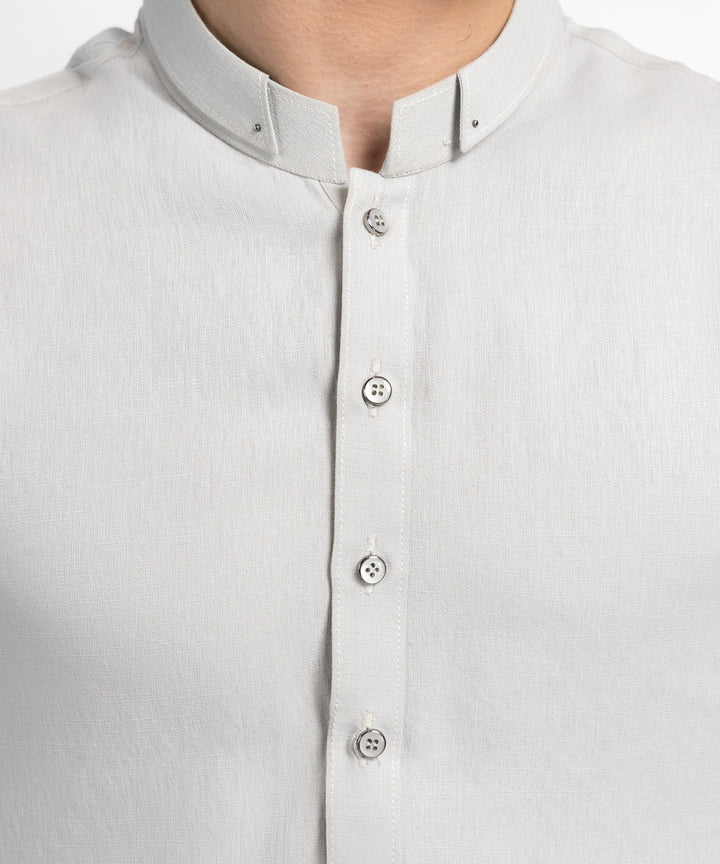 Cotton Light Grey Kurta - J. Junaid Jamshed