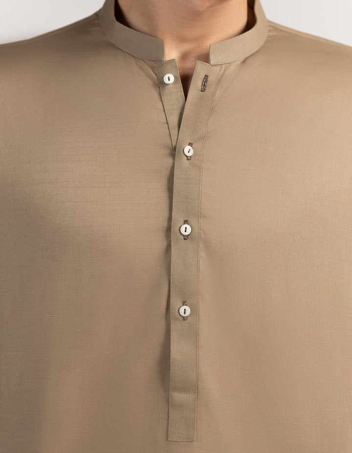 Cotton Brown Kurta - J. Junaid Jamshed