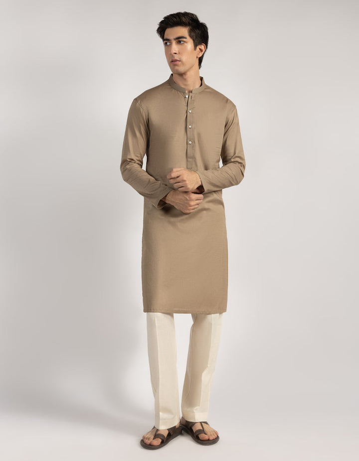 Cotton Brown Kurta - J. Junaid Jamshed