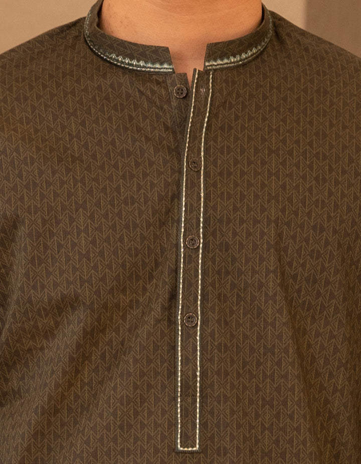 Cotton Green Kurta - J. Junaid Jamshed