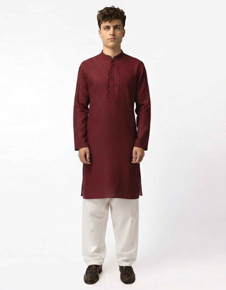Cotton Pink Kurta - J. Junaid Jamshed