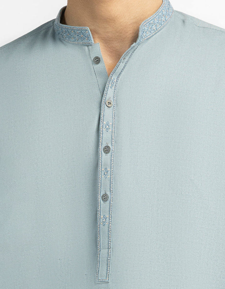 Blended Light Blue Kurta - J. Junaid Jamshed