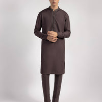 Blended Brown Kurta Trouser - J. Junaid Jamshed