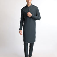 Blended Dark Green Kurta Trouser - J. Junaid Jamshed
