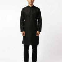 Blended Black Kurta Trouser - J. Junaid Jamshed