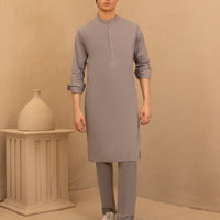 Cotton Light Grey Kurta Trouser - J. Junaid Jamshed