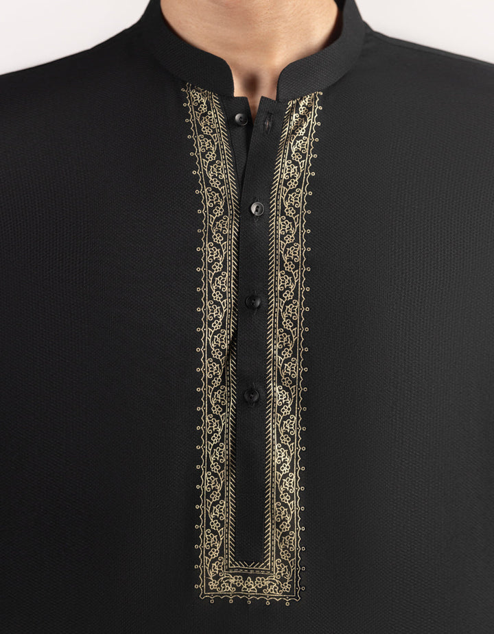 Blended Black Kurta Trouser- J. Junaid Jamshed
