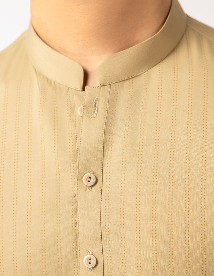 Blended Beige Kurta Trouser - J. Junaid Jamshed