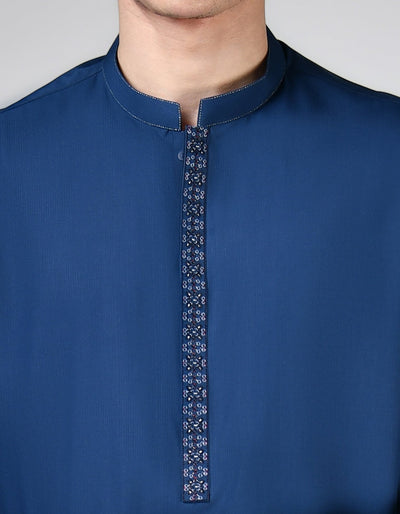 Blended Blue Shalwar Kameez - J. Junaid Jamshed