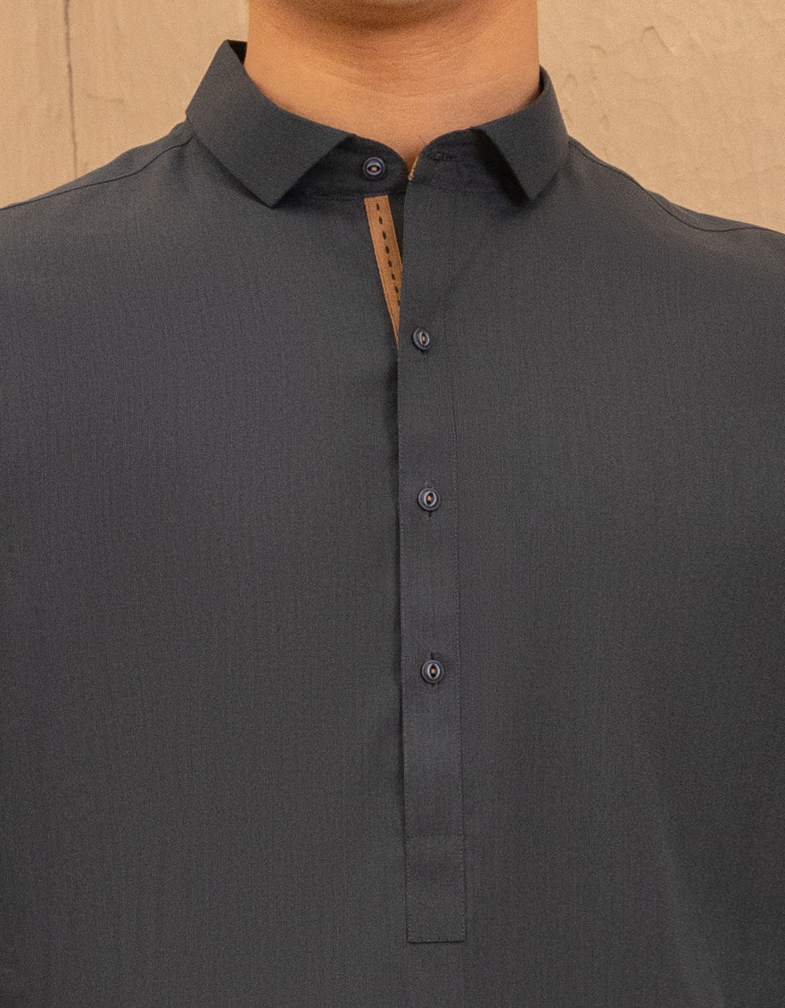 Blended Pine Green Shalwar Kameez - J. Junaid Jamshed