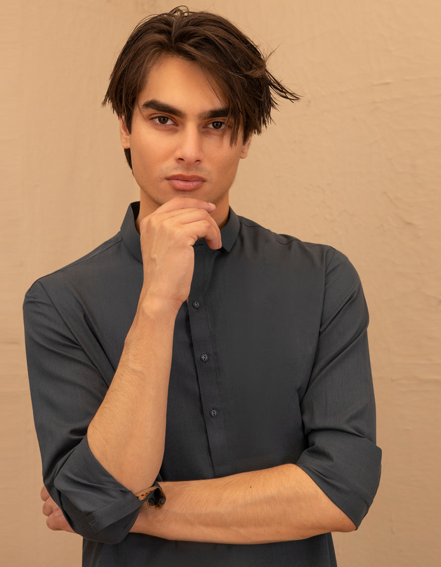 Blended Pine Green Shalwar Kameez - J. Junaid Jamshed