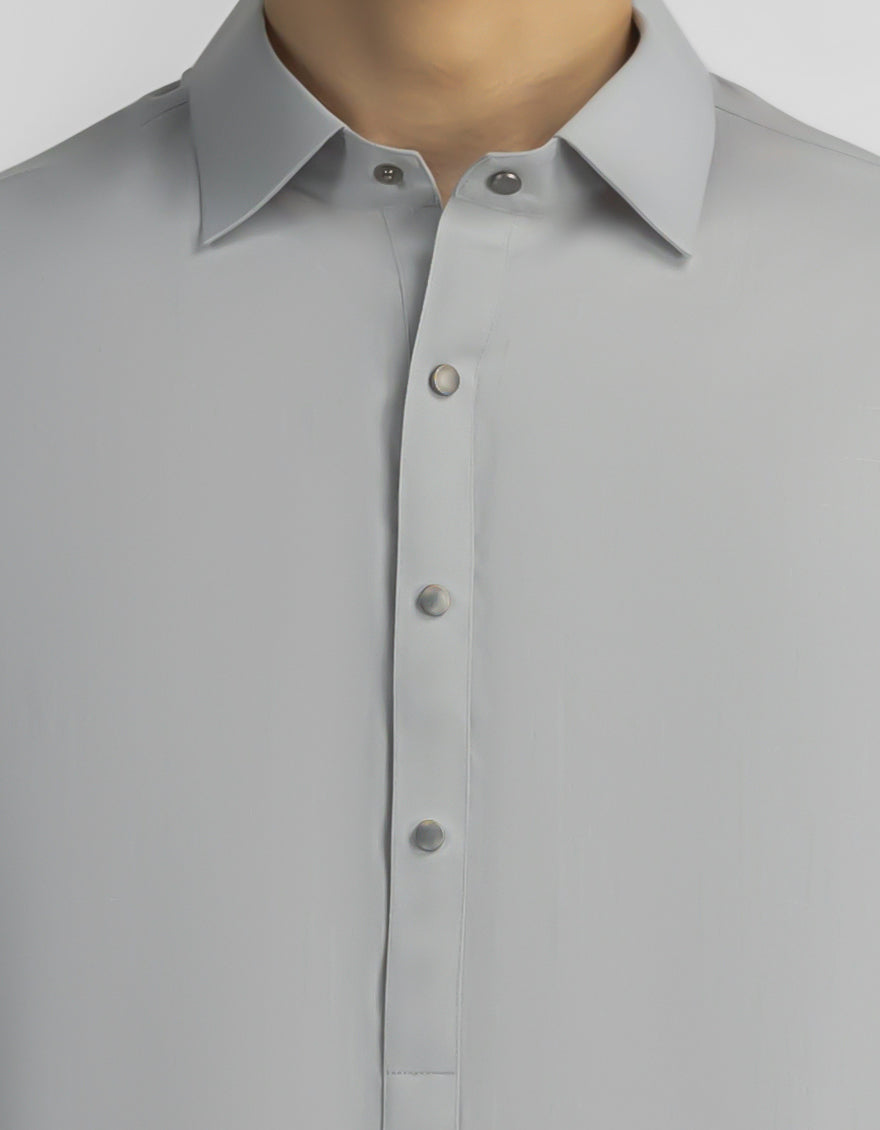 Blended Light Grey Shalwar Kameez - J. Junaid Jamshed