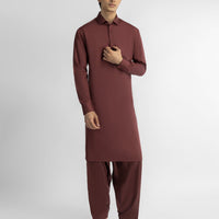 Blended Rust Shalwar Kameez - J. Junaid Jamshed