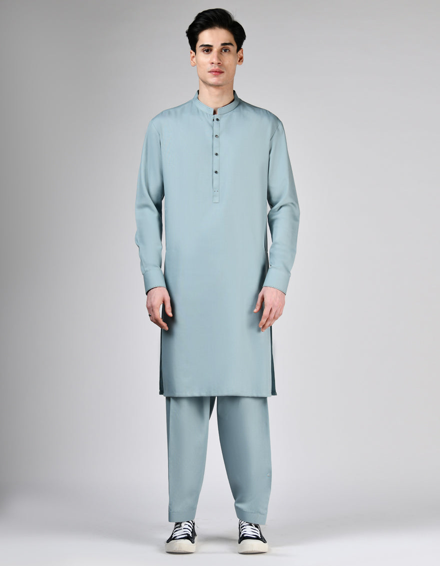 Blended Green Shalwar Kameez - J. Junaid Jamshed