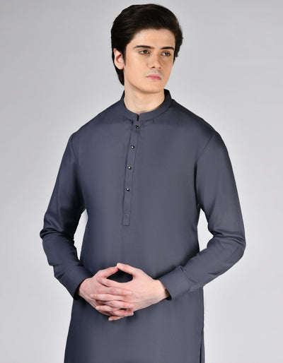 Blended Grey Shalwar Kameez - J. Junaid Jamshed