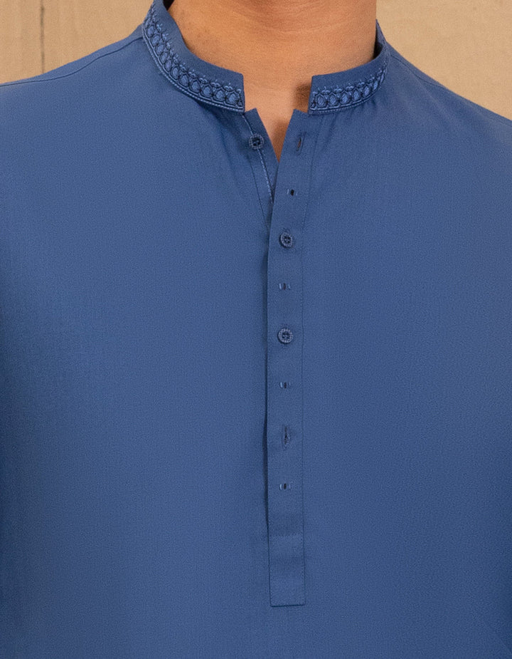 Blended Blue Shalwar Kameez - J. Junaid Jamshed