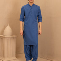 Blended Blue Shalwar Kameez - J. Junaid Jamshed