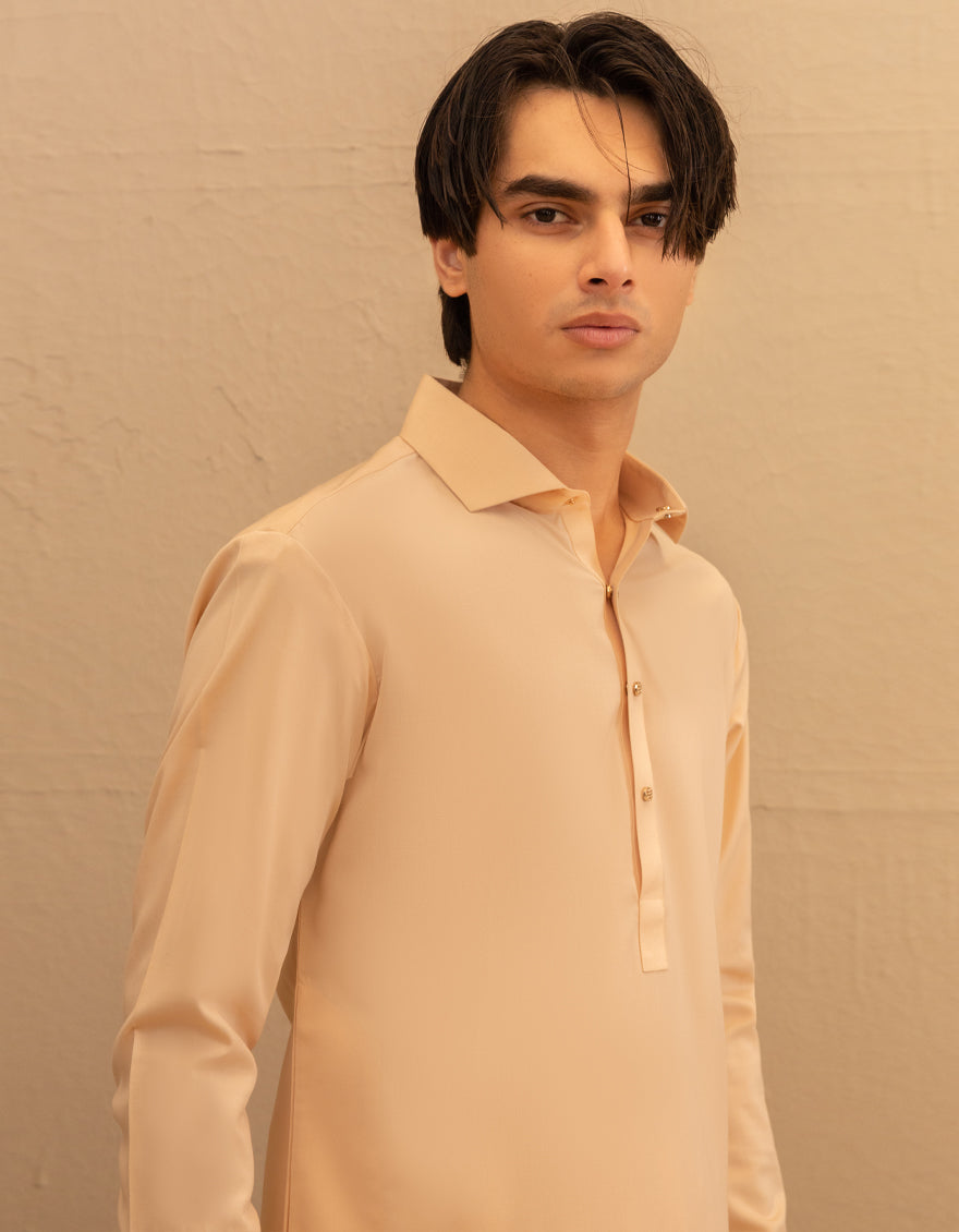 Blended Peach Shalwar Kameez - J. Junaid Jamshed