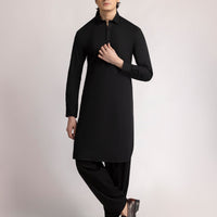 Cotton Black Shalwar Kameez - J. Junaid Jamshed