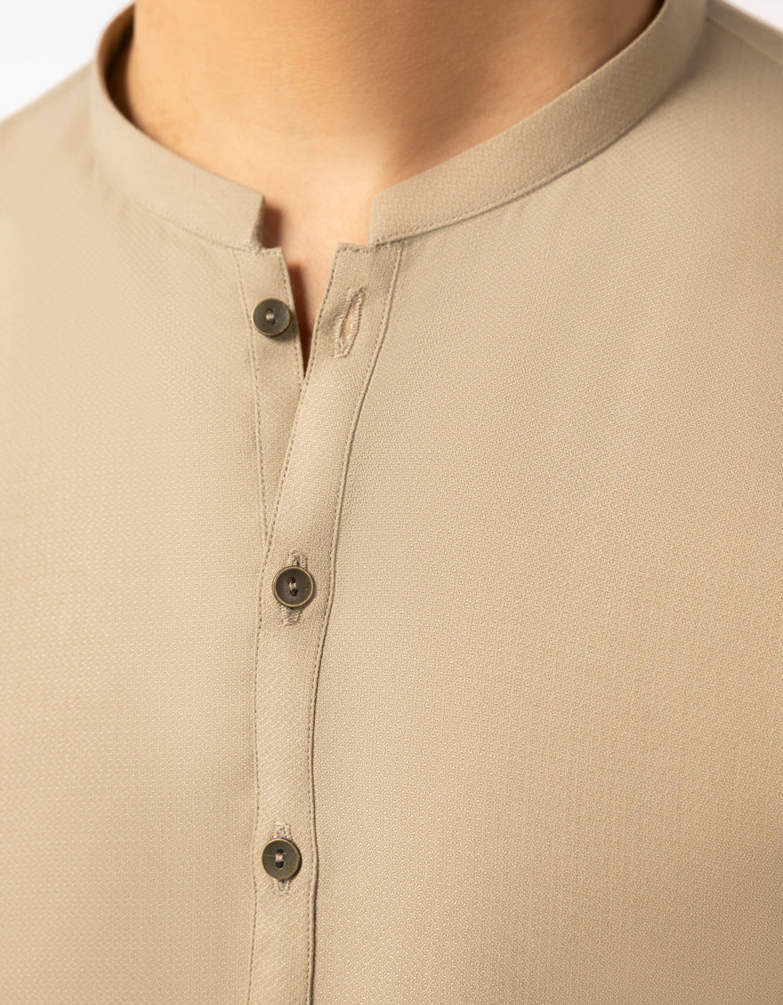 Blended Beige Shalwar Kameez - J. Junaid Jamshed