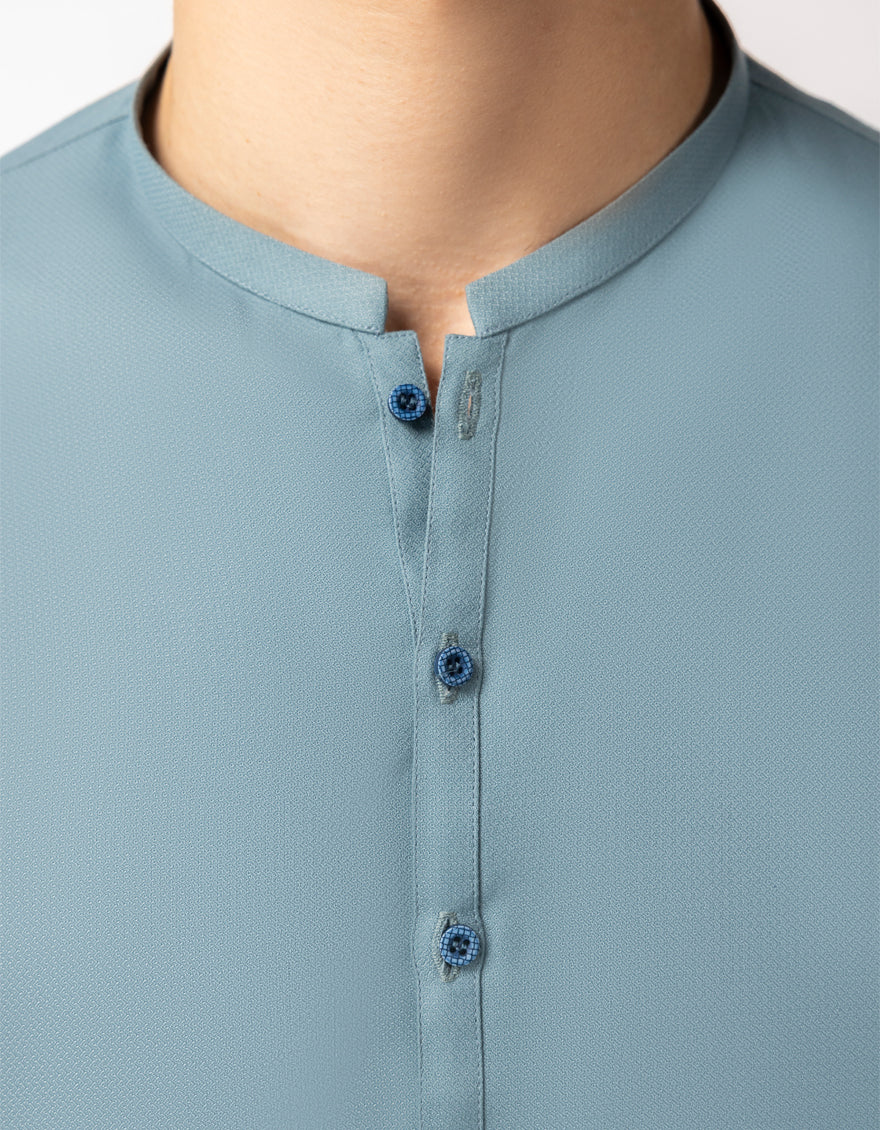 Blended Light Blue Shalwar Kameez - J. Junaid Jamshed