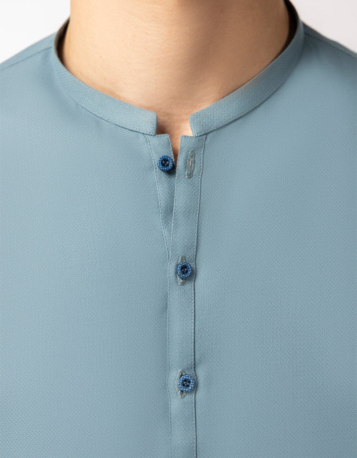 Blended Light Blue Shalwar Kameez - J. Junaid Jamshed