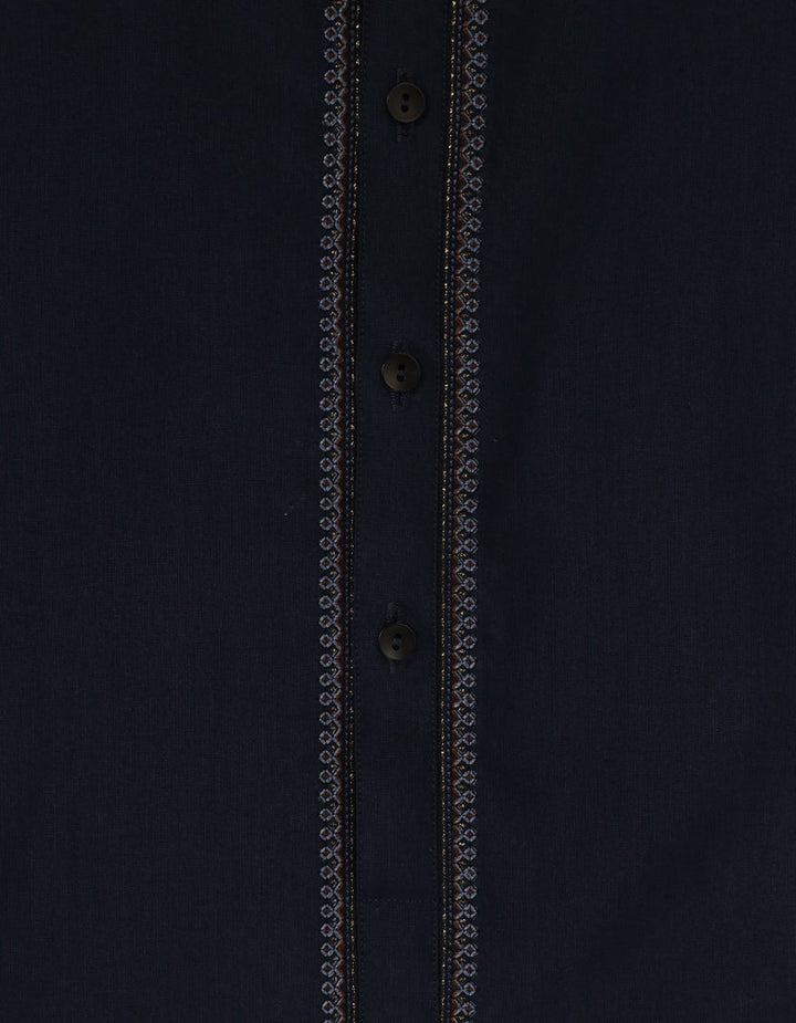 Blended Navy Blue Kurta Trouser - J. Junaid Jamshed